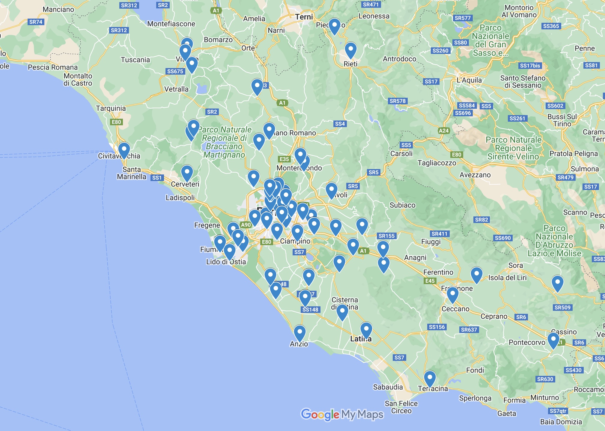 Mappa Club Lazio